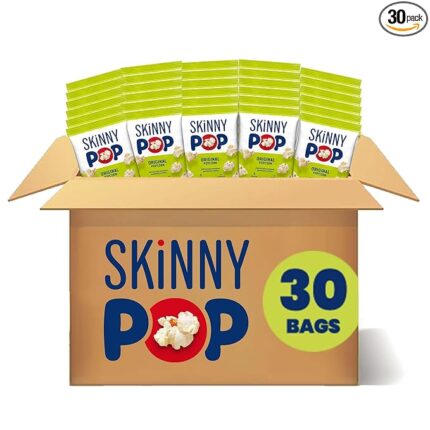 SkinnyPop Popcorn, Original, Whole Grain, Dairy-Free Snack, 0.65oz Bags (30ct)